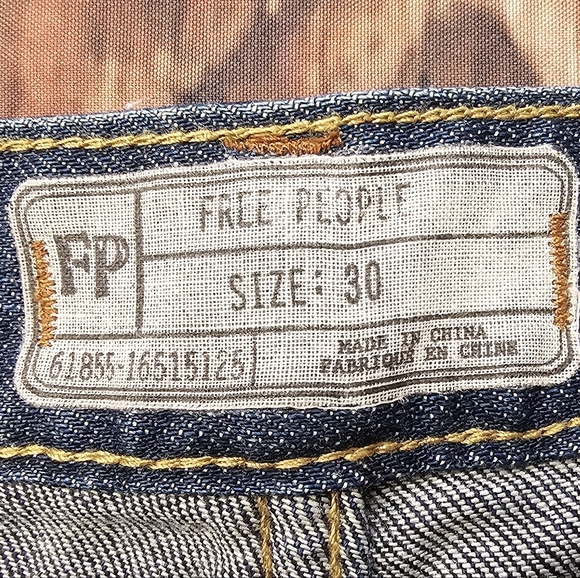 Free People Haynes Crochet Patchwork Denim Boho Jeans Women's Size 30 Mid- Rise - Picture 4 of 9